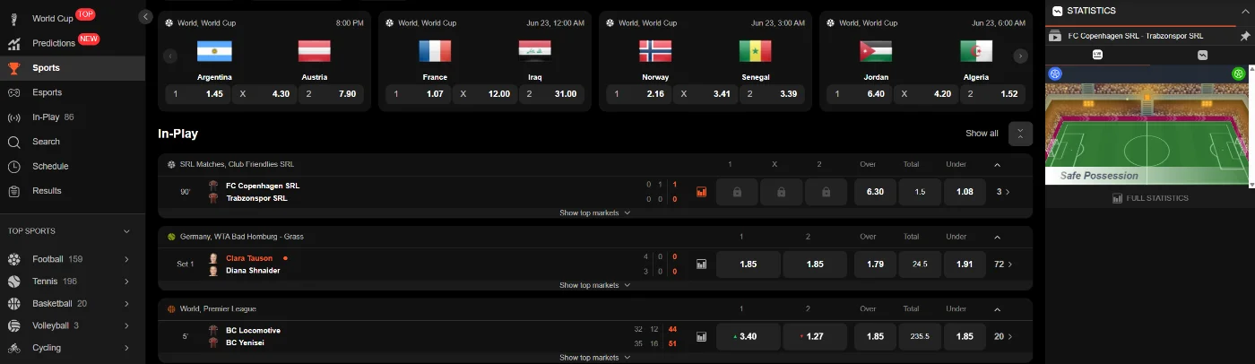 Betoranje Casino Sportsweddenschappen